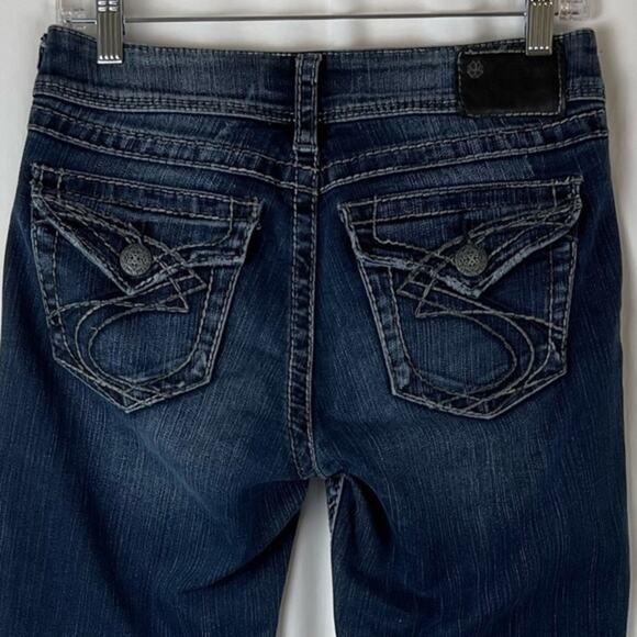 Silver Suki Surplus Boho Hippie Festival Low Rise Boot Cut Jeans Size 28 - Picture 6 of 10